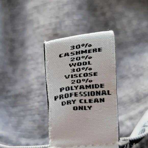 Autumn Cashmere Wool Asymmetric Open Front Cardigan Women M Gray Italian Yarn - Picture 9 of 9